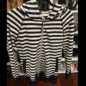 Lululemon Black & White Striped Zip Jacket SZ 4